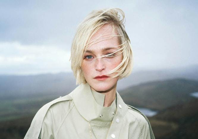 coat blonde person photography face portrait adult female woman jacket