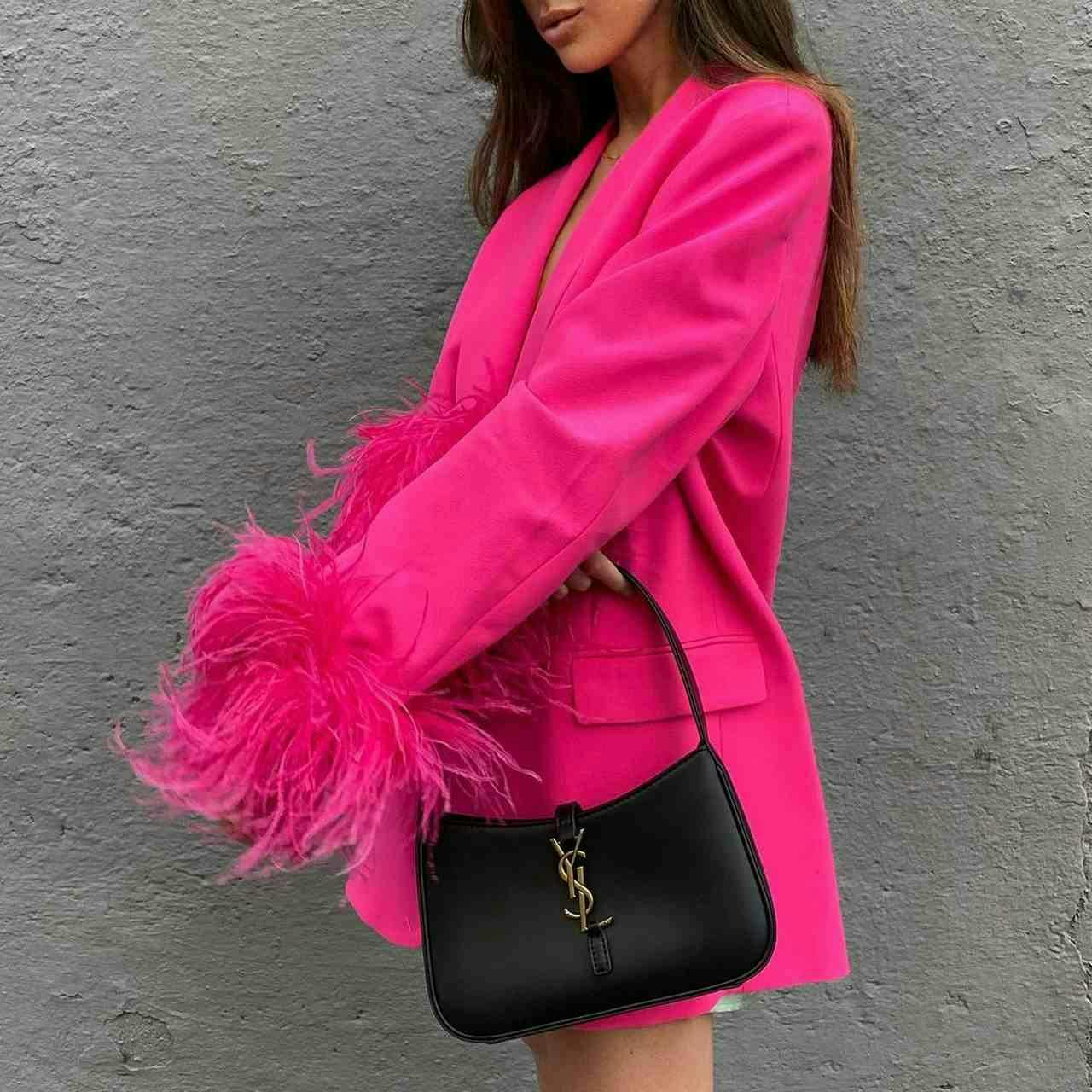 handbag bag accessories coat clothing purse jacket blazer dress