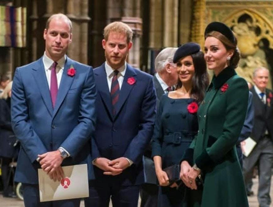 Meghan Markle, príncipe Harry,  Kate Middleton, príncipe William