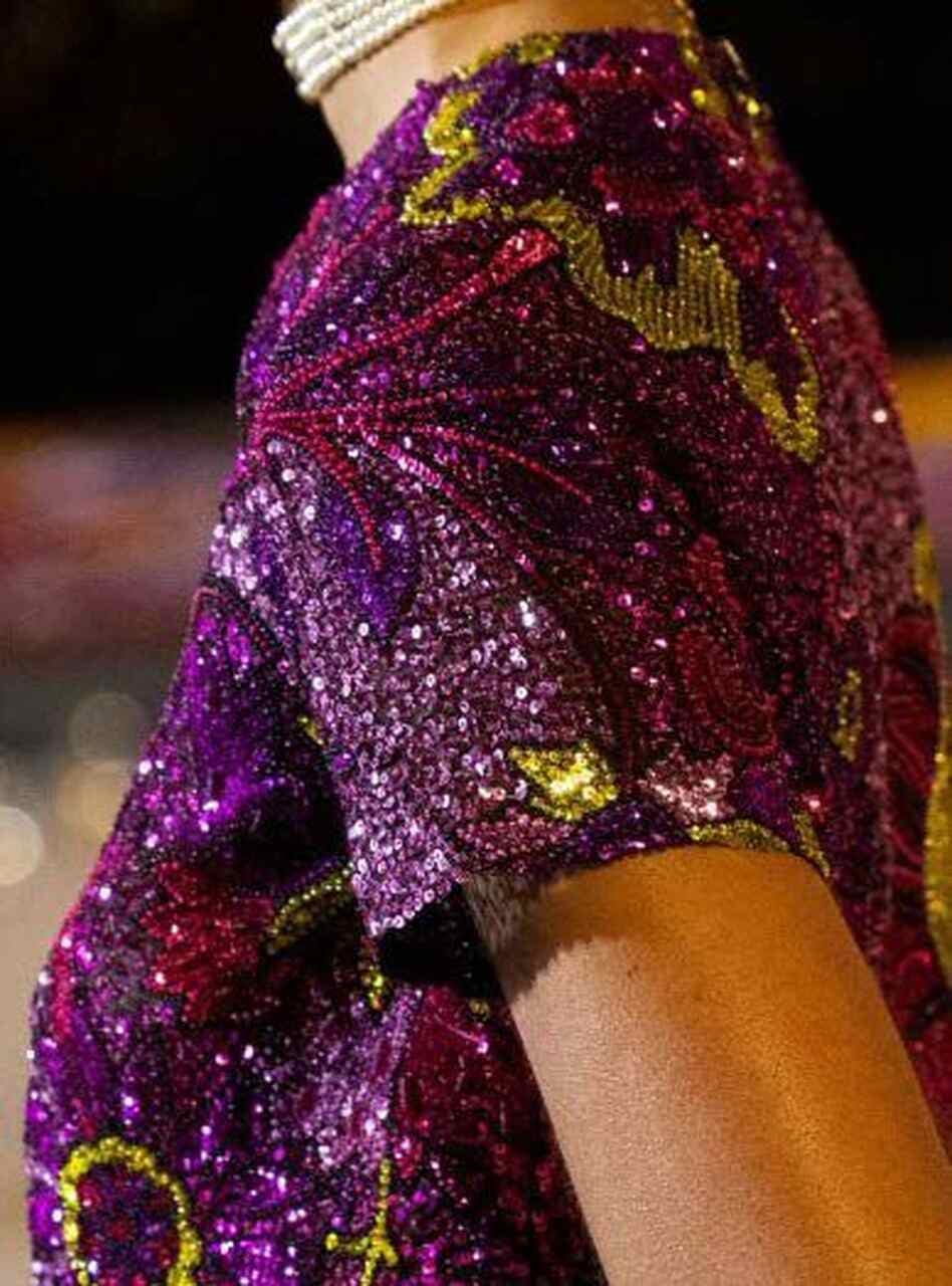 blouse clothing purple person accessories jewelry sleeve glitter