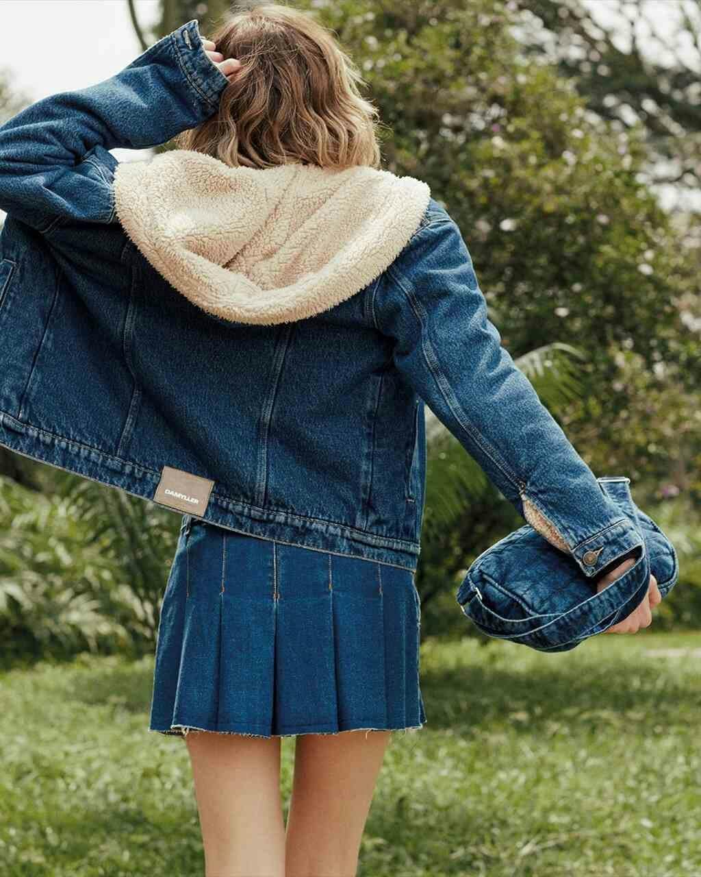 clothing pants jeans coat female girl person teen scarf jacket