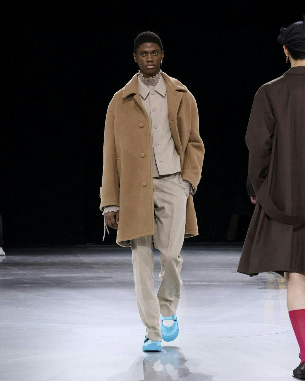 clothing coat fashion person adult male man long sleeve sleeve overcoat