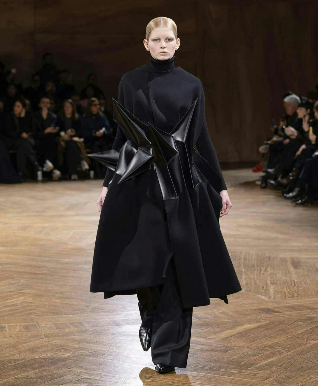 fashion adult female person woman clothing coat cape overcoat