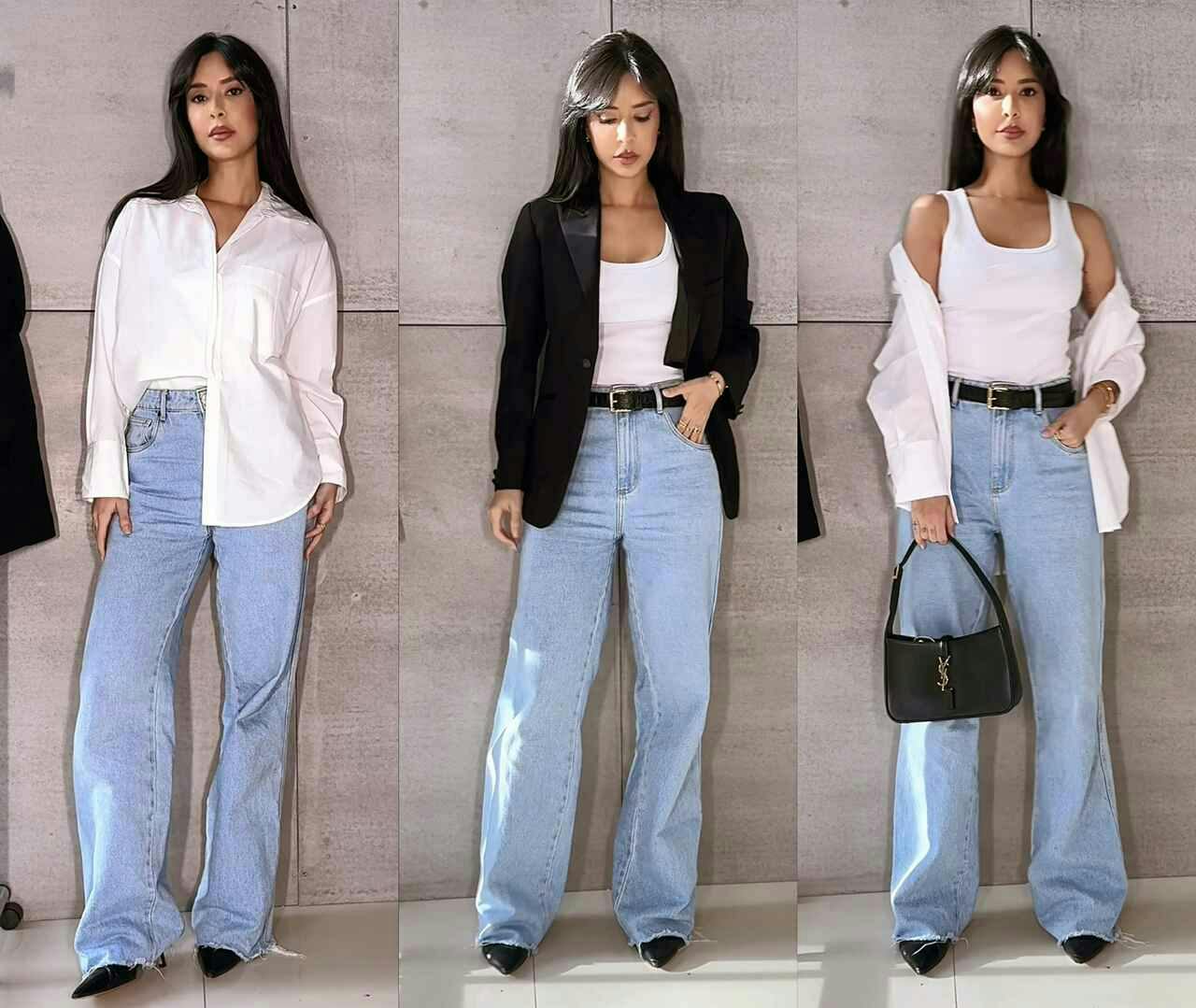 clothing pants jeans blazer belt female girl person teen handbag