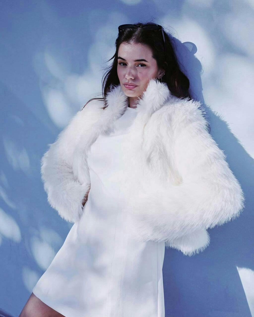 adult female person woman clothing fur coat
