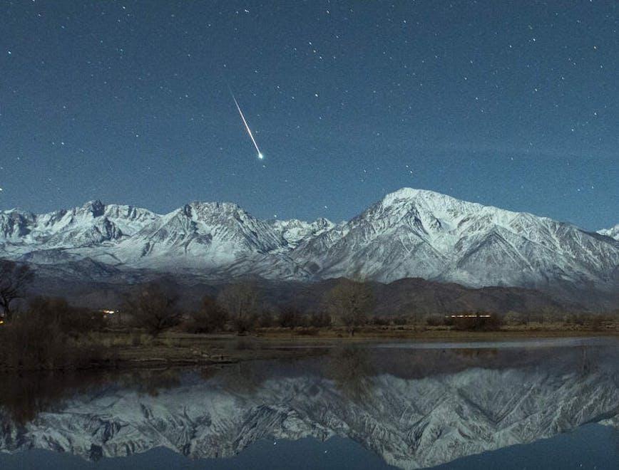 nature outdoors night mountain mountain range scenery peak lake water sky