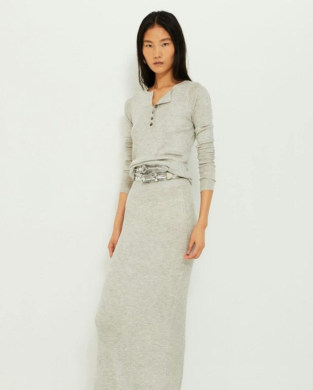 long sleeve sleeve dress adult female person woman skirt linen sweater