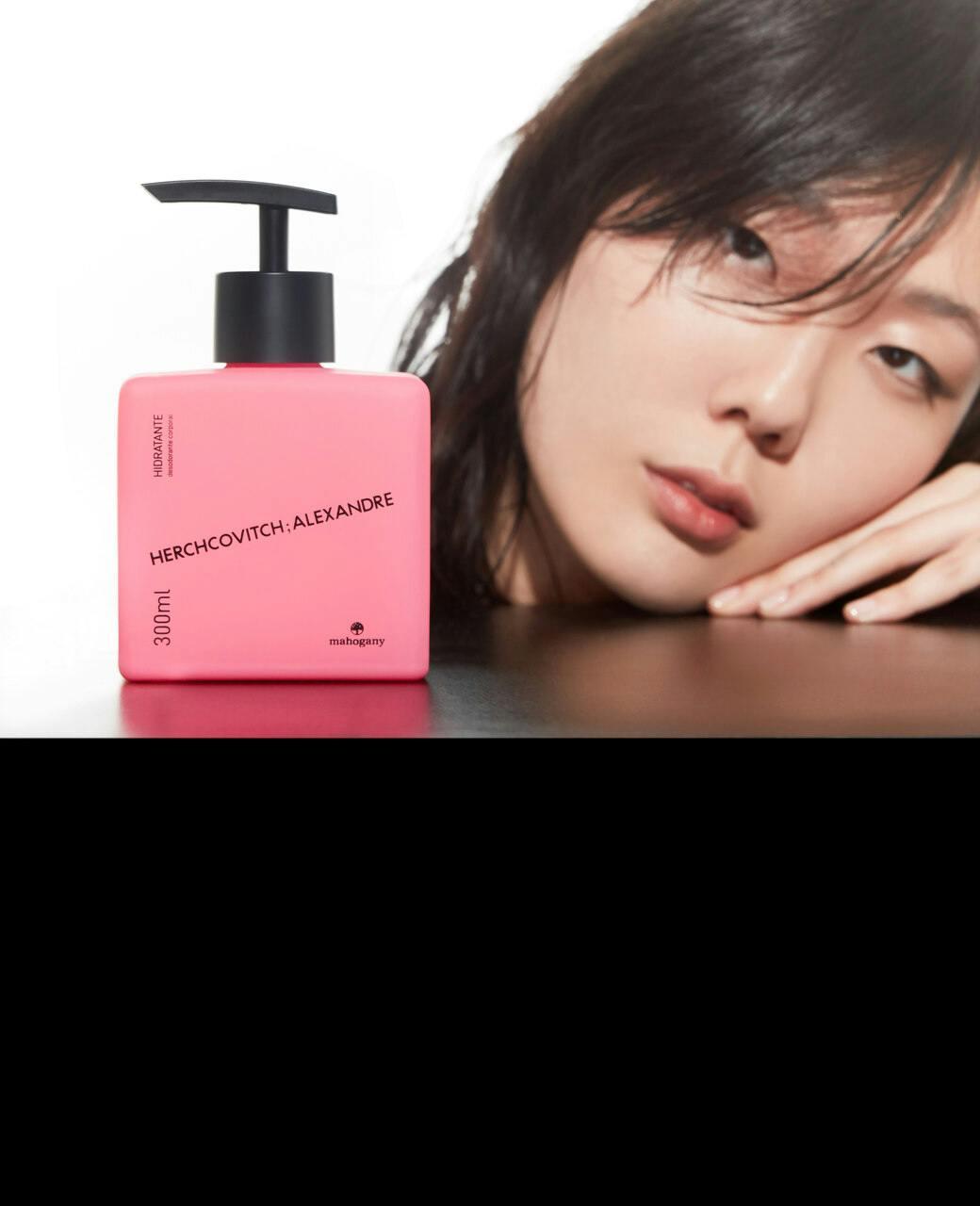 bottle cosmetics perfume face head person